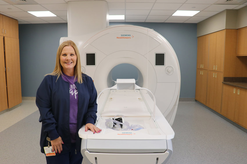 Angela Deckard, lead MRI technologist, with the new Magnetom Altea MRI at CMH.