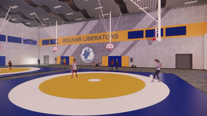 This rendering of the Bolivar Schools&rsquo; new FEMA building depicts an interior representation of the facility. The Bolivar School Board has yet to approve the plans for interior and exterior paint.