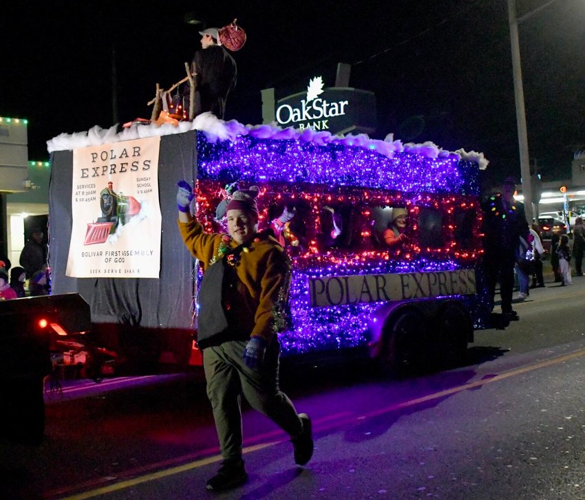 First place winner was The Polar Express float by Bolivar First Assembly of God Church.&emsp;STAFF PHOTOS/LINDA SIMMONS
