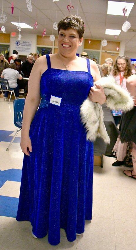 Melissa Hegle looks forward to the Night to Shine event each year and came ready to enjoy the big night.    STAFF PHOTO/   LINDA SIMMONS