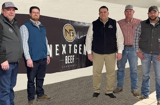 &ldquo;Howdy, Partner!&rdquo; Missouri Beef Days Board President, Matt Henenberg (center), meets with (L-R) NextGen Beef Company officers Jay Holmes (President of Cattle Procurement), Hyrum Egbert (CEO), Clay Barnhouse (Director of Cattle Procurement), and Donnie Pully (Director of Safety) to celebrate the continuing partnership of NextGen Beef Company as the exclusive Premiere Sponsor of the second annual Missouri Beef Days this May in Bolivar.   CONTRIBUTED PHOTO