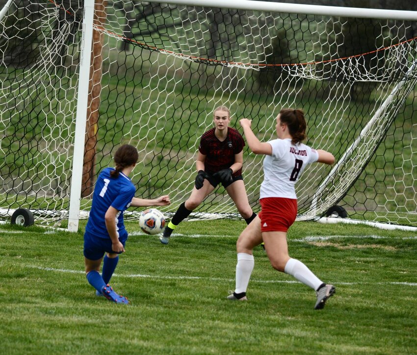 Sophomore Jaylena Baker finds a window of opportunity to score.