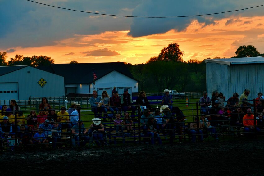 Thursday, May 11, brought some rain early in the day and gave way to a beautiful evening for the Beef Day&rsquo;s rodeo spectators to enjoy the show as well as the beautiful sunset.   STAFF PHOTO/LINDA SIMMONS