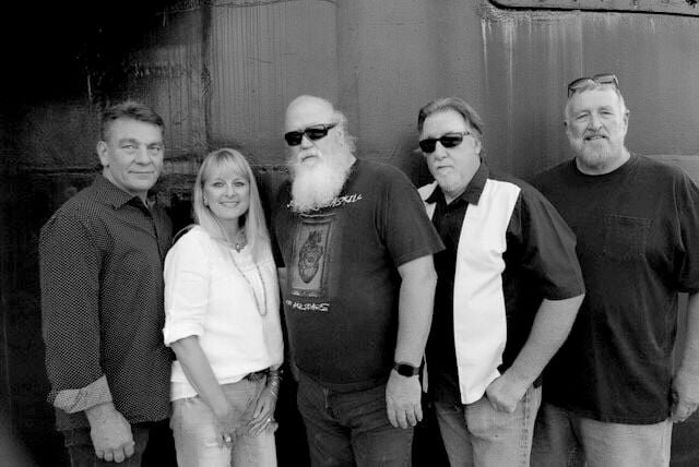 The Shuffle Cats will provide musical entertainment at the Bolivar Rotary Club&rsquo;s Celebration of Freedom on Tuesday, July 4, at Southwest Baptist University. Band members are, from left, Jim Cunningham, Angela Cunningham, Chris Slagle, Jeff Riekof and Jay Bartlett.