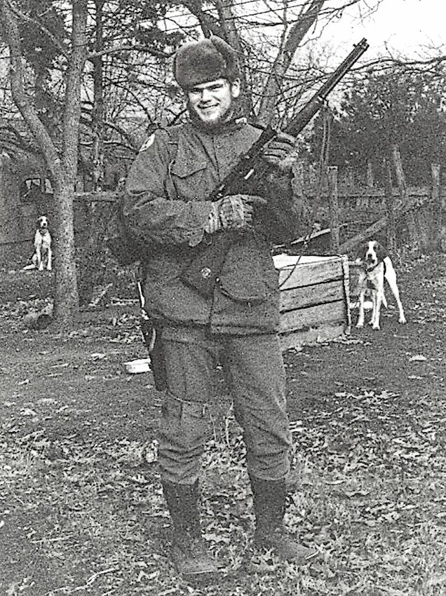 Stephen in all his winter hunting gear in about 1979.