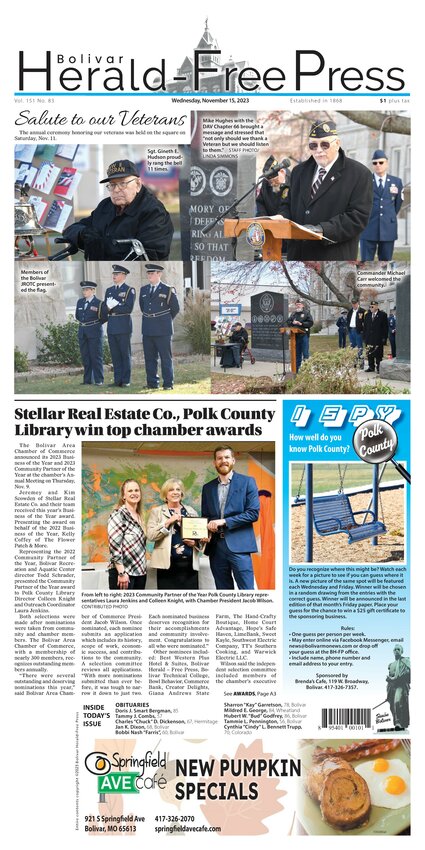 Wednesday November, 15, 2023 | Bolivar Herald Free-Press