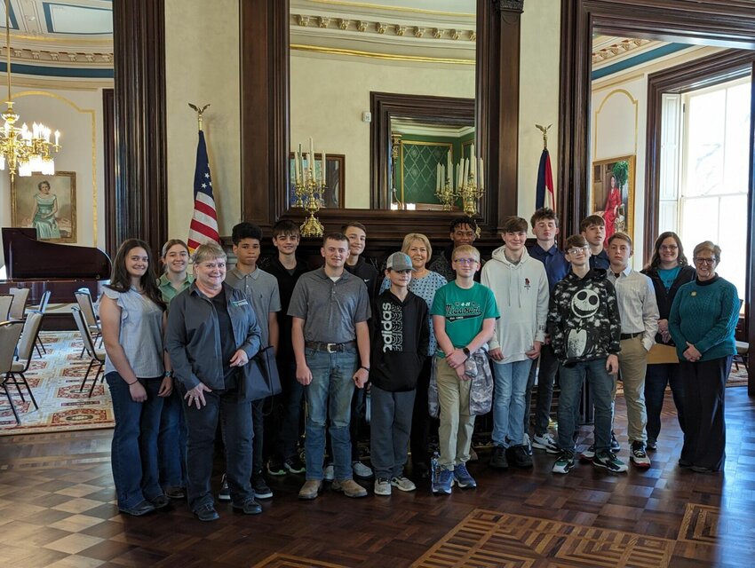 The group posed in the Governor Mansion with First Lady Teresa Parson.   CONTRIBUTED PHOTO