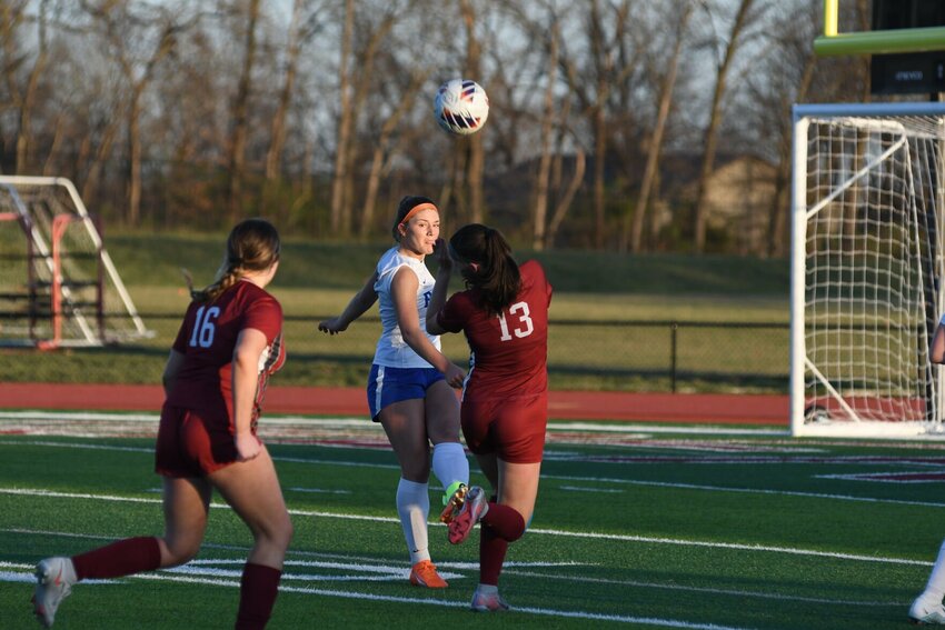 Senior defender, Sahara Adams, clears the ball out of the backfield during the Lady Liberators’ 3-1 win in their season opener at Warrensburg on March 15.


STAFF PHOTO/ANNIE THOMAS