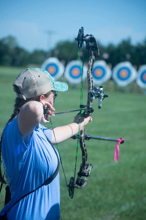 Hannah Tomlinson shooting a FITA target.   CONTRIBUTED PHOTO