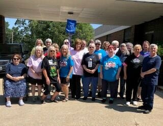 Chapter members gather outside the church prior to our walk.   CONTRIBUTED PHOTO