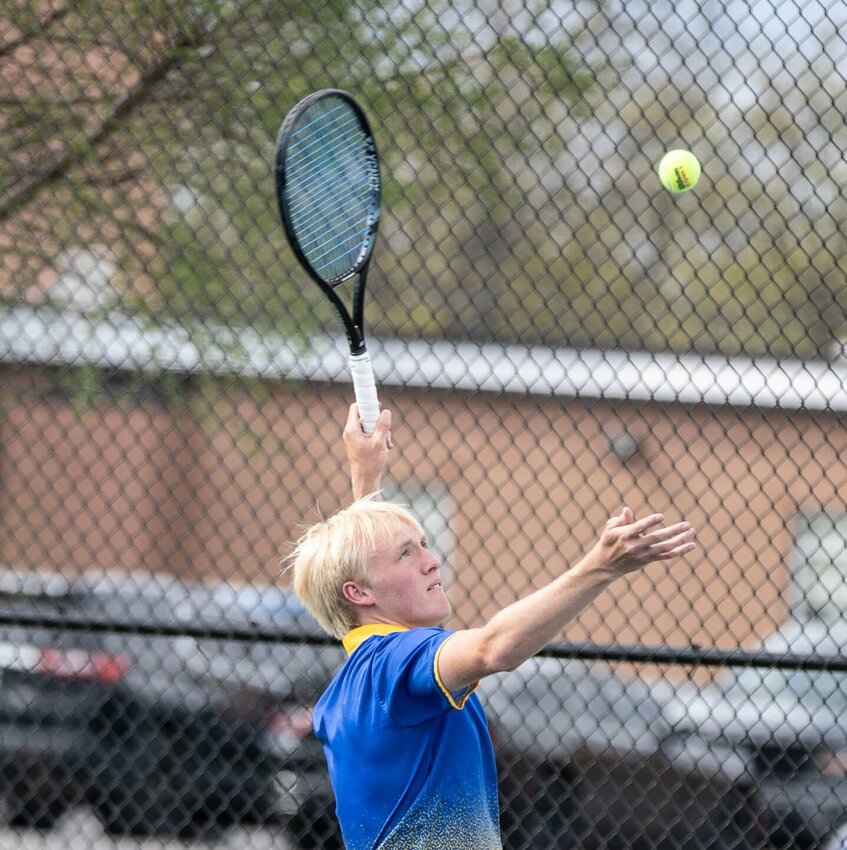Brody Campbell's concentration on his serve.


STAFF PHOTOS/BOB CAMPBELL