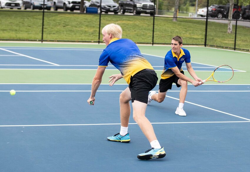 Brody Campbell (front) and Brody Ingold part of the self-proclaimed B-squared doubles team.


STAFF PHOTO/BOB CAMPBELL