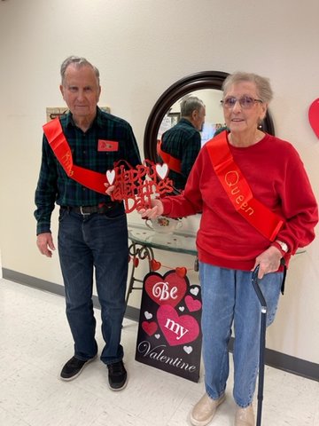 Bill Dickerson and Helen Wyant, the Polk County Senior Center's Valentine's Day King and Queen