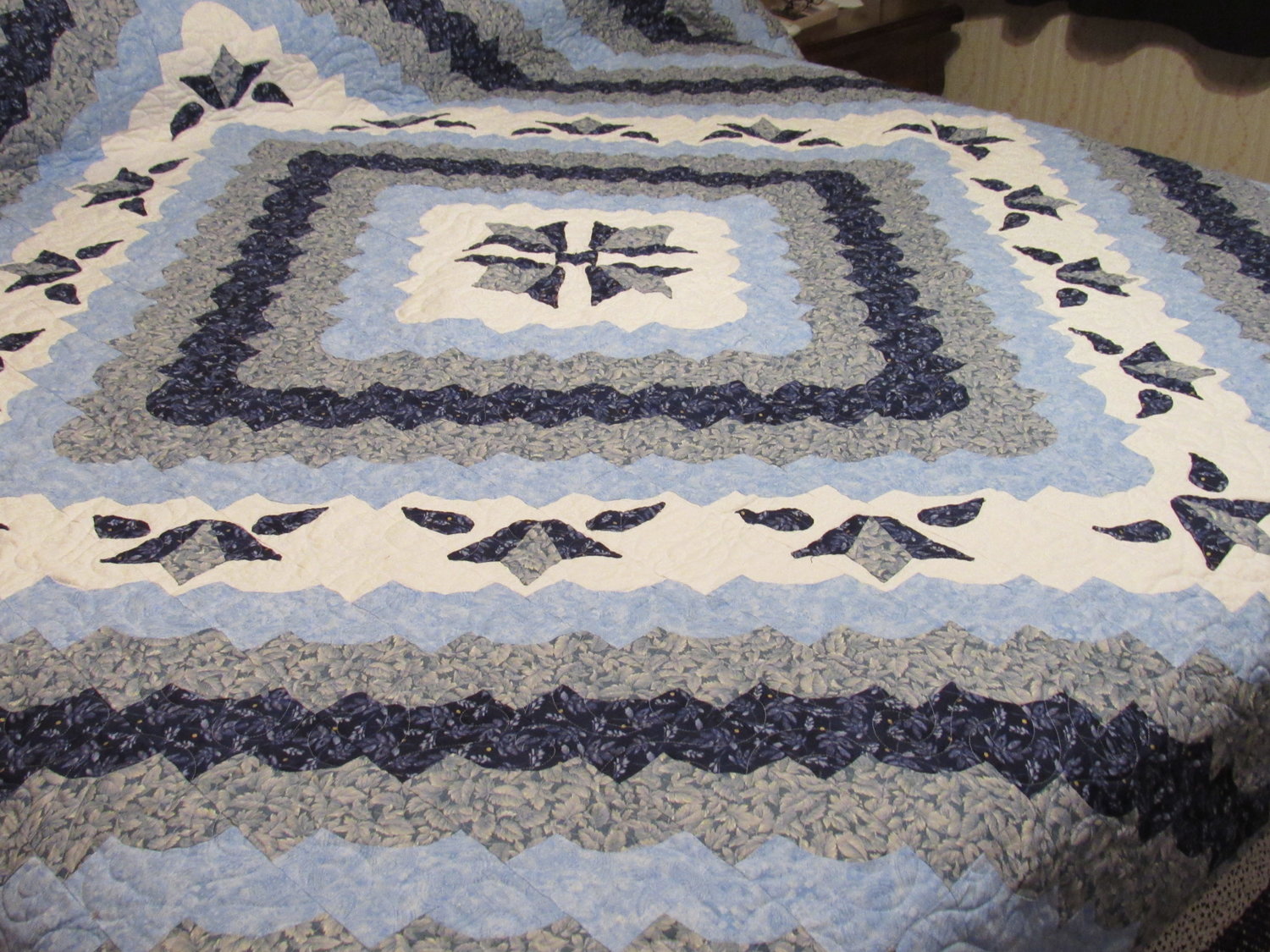 This quilt will be raffled at the horse show, and raffle ticket proceeds will benefit the Bosom Buddies.
