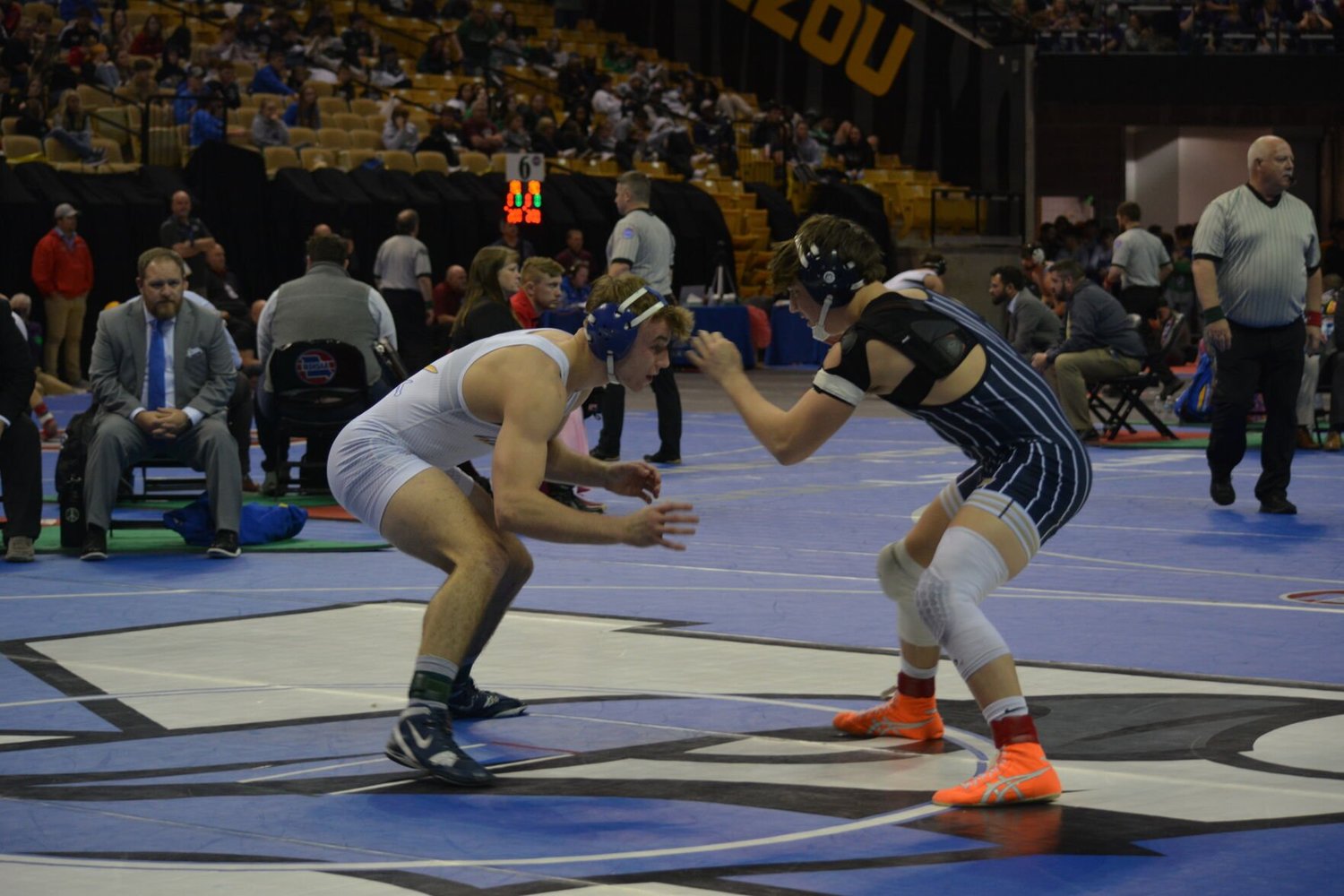 Trey Brewer faces his opponent in the state finals match.


STAFF PHOTO/MELISSA BURKS