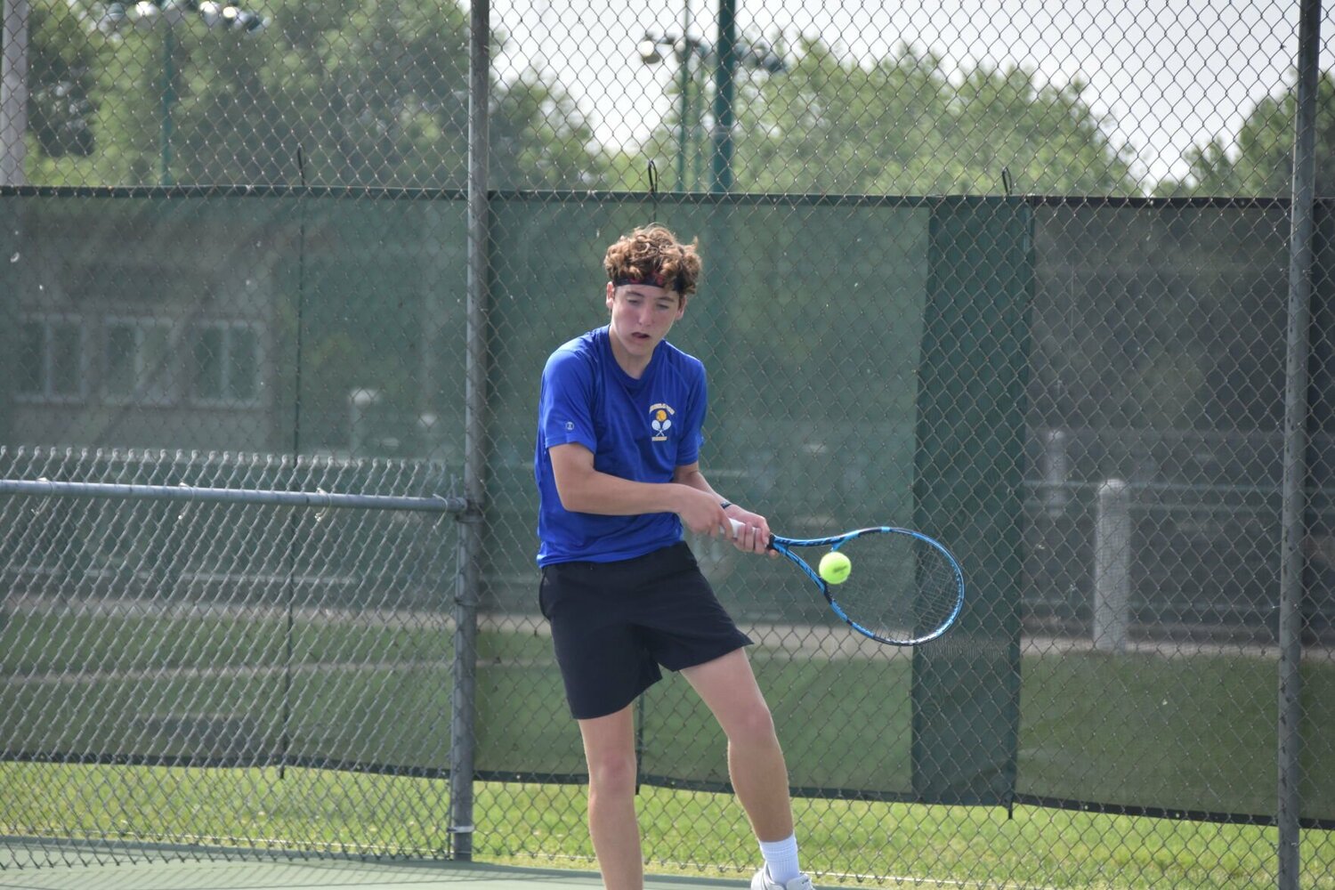 Douglas finds his backhand in the match against Logan-Rogersville.


STAFF PHOTO/AIDAN MAUCK