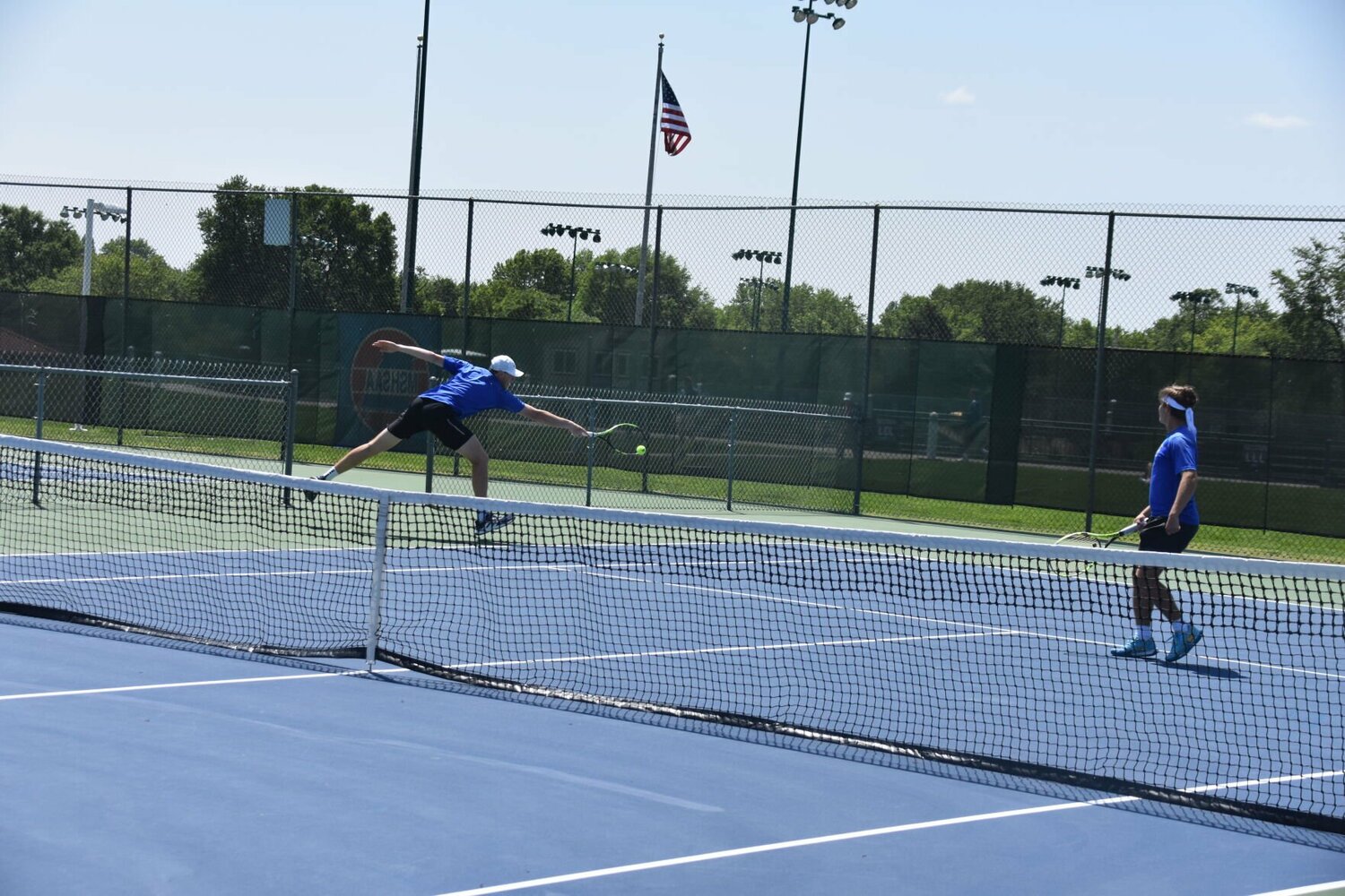 Pock reaches out for a long backhand.


STAFF PHOTO/AIDAN MAUCK