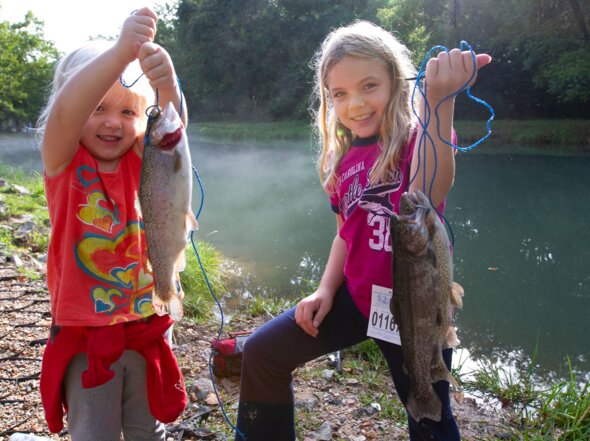 Kids can experience the fun of fishing for trout (pictured above) at Bennett Spring State Park's Kids' Fishing Day on May 3.


CONTRIBUTED PHOTO