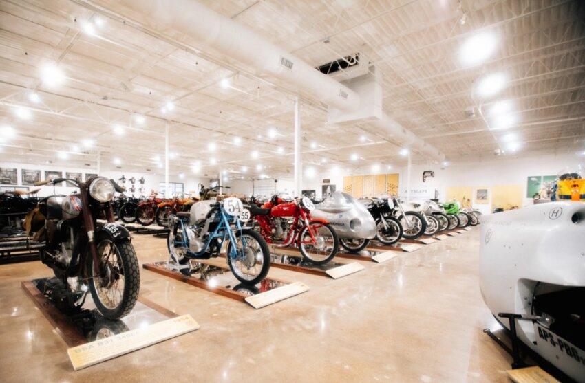 The Haas Moto Museum features world-record holders, sidecars, custom designs and artwork that echoes the artistry of the motorcycles.