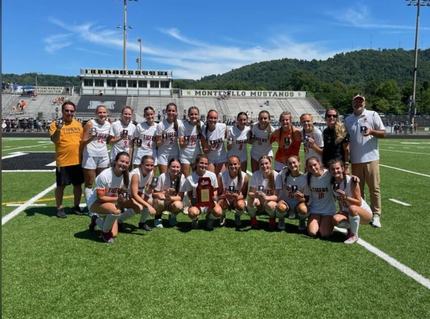 Brentsville District High School Girls Soccer Team after winning the 2024 Class 3 Virginia State Title.