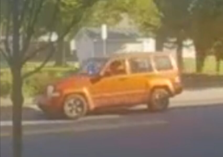 Video surveillance image of the Jeep involved in an abduction on Thursday, Sept. 5, in Manassas.