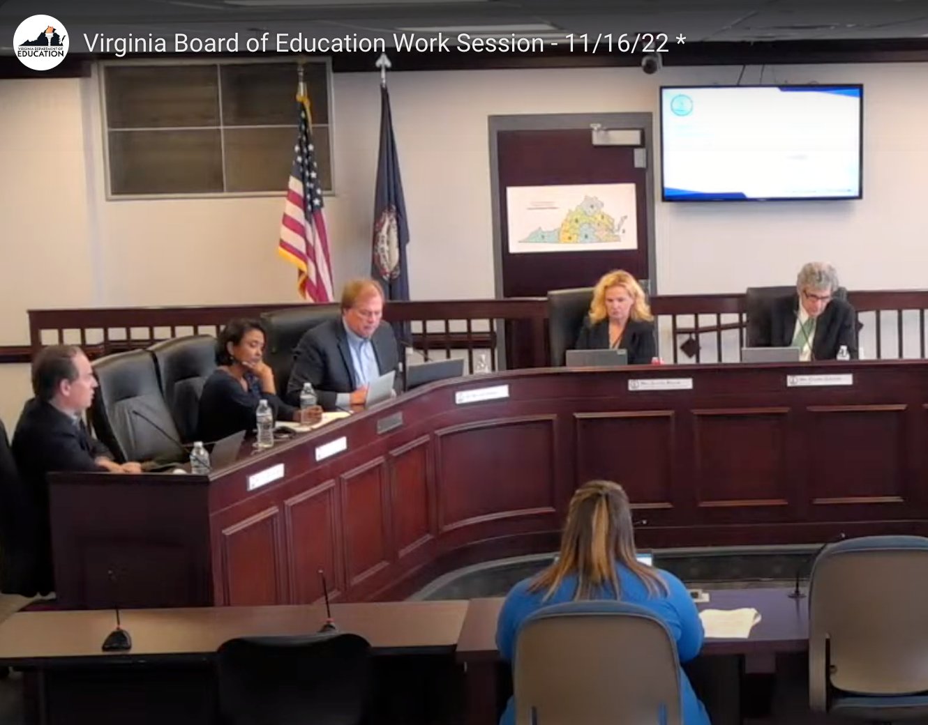 Virginia Board of Education work session meeting, Nov. 16, 2022.