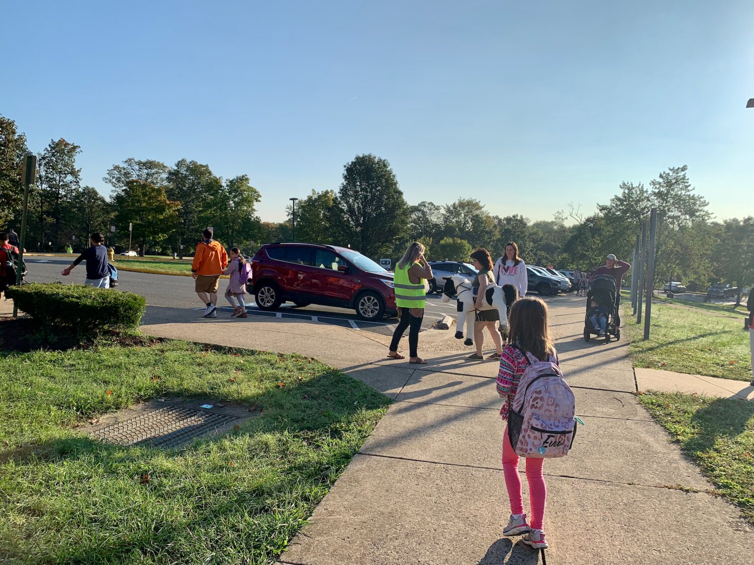 The weather on Wednesday made it easy for students to walk and roll to school.