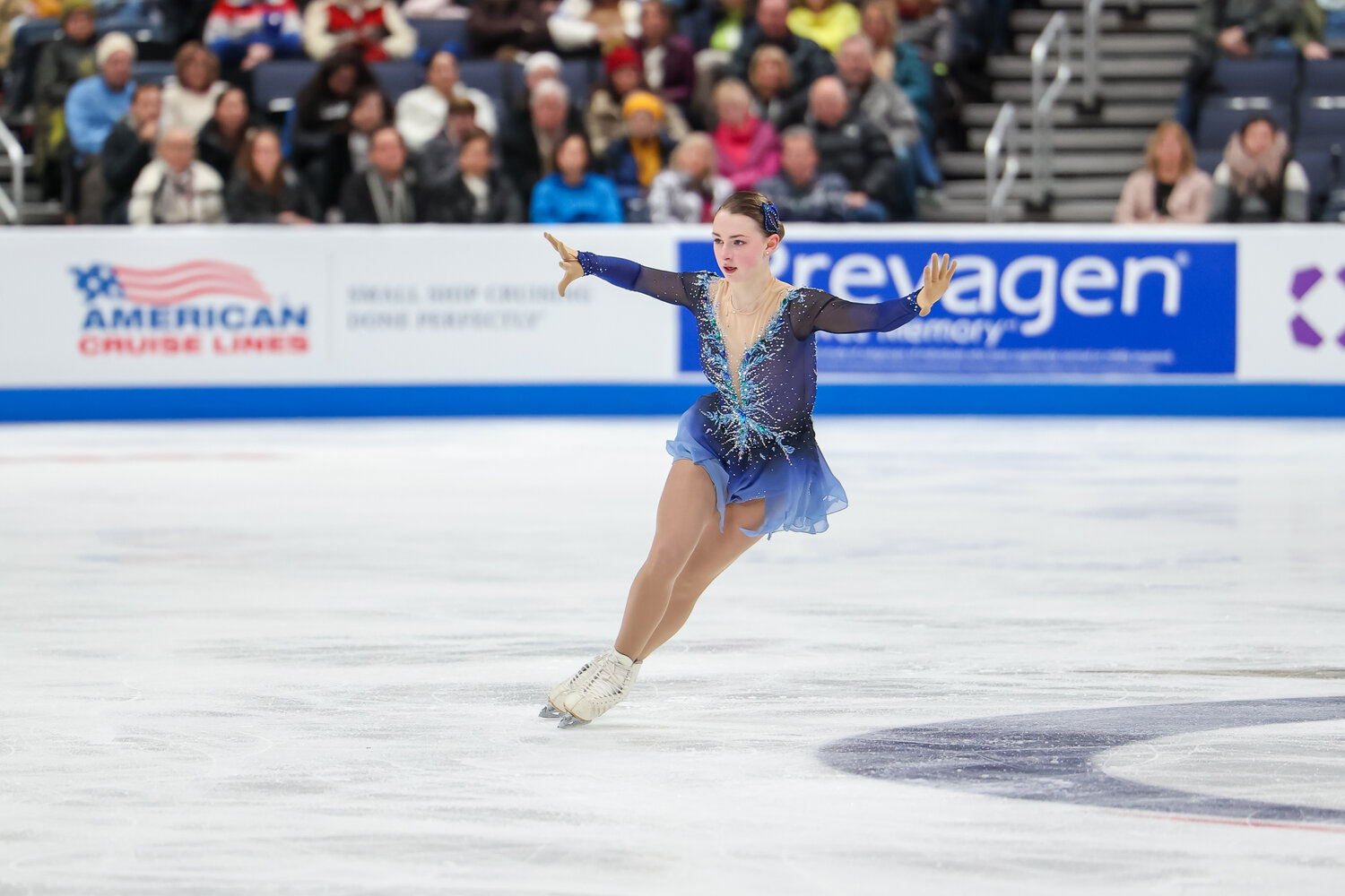 “At senior nationals, Sarah Everhardt finished third in the free skate competition with a total of 130.16 points. She was sixth in the short program with a score of 63.21 points.”



CREDIT: Melanie Heaney/U.S. Figure Skating