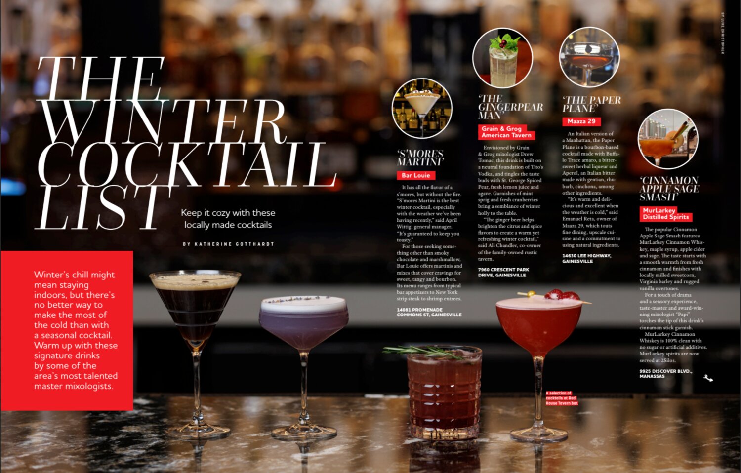 The Cocktail List highlights the best winter cocktails in the Haymarket-Gainesville area.