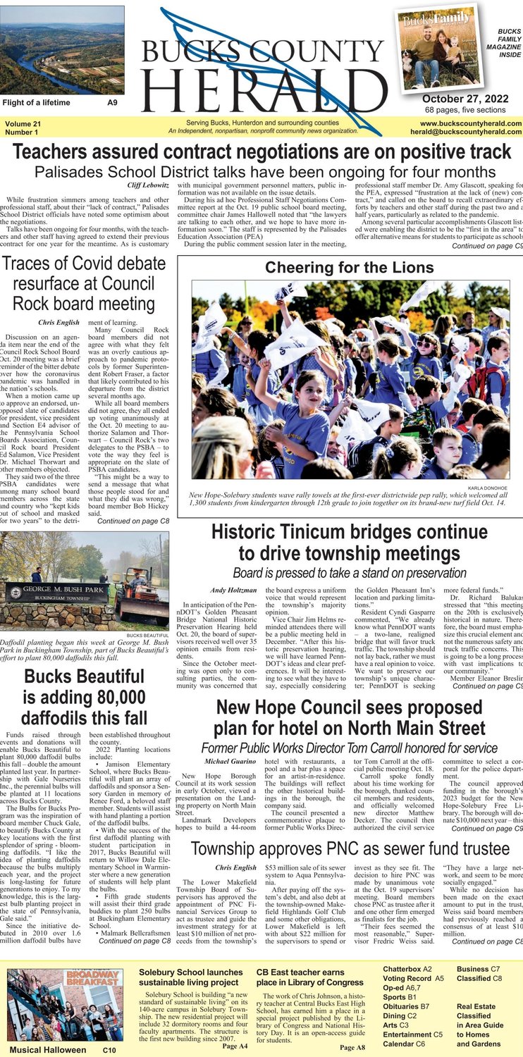 Bucks County Herald: October 27, 2022 cover