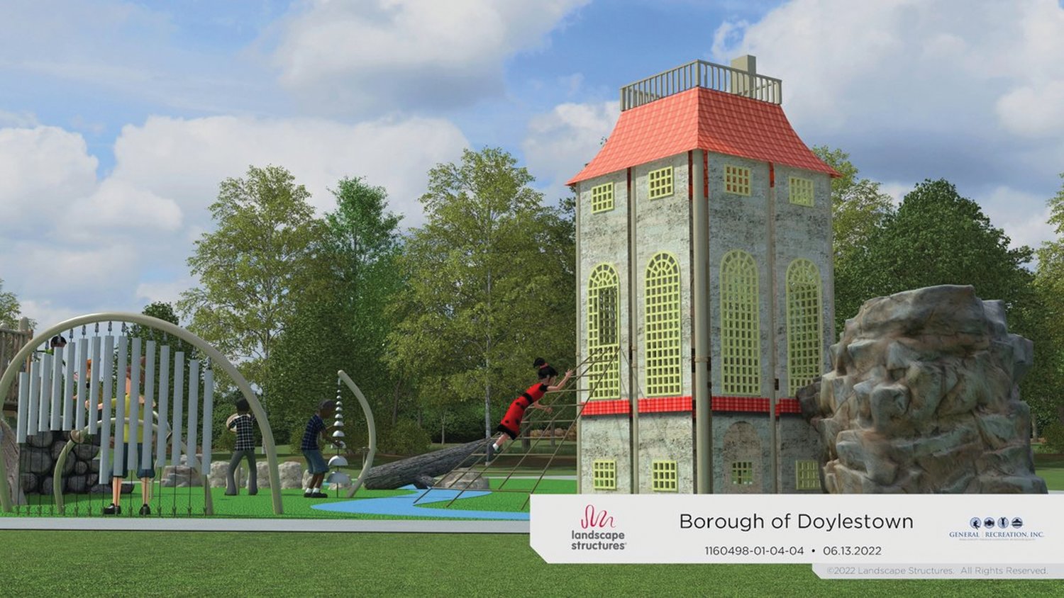 Plans for a Fonthill-themed playground at Doylestown Borough’s Broad Commons Park are progressing.