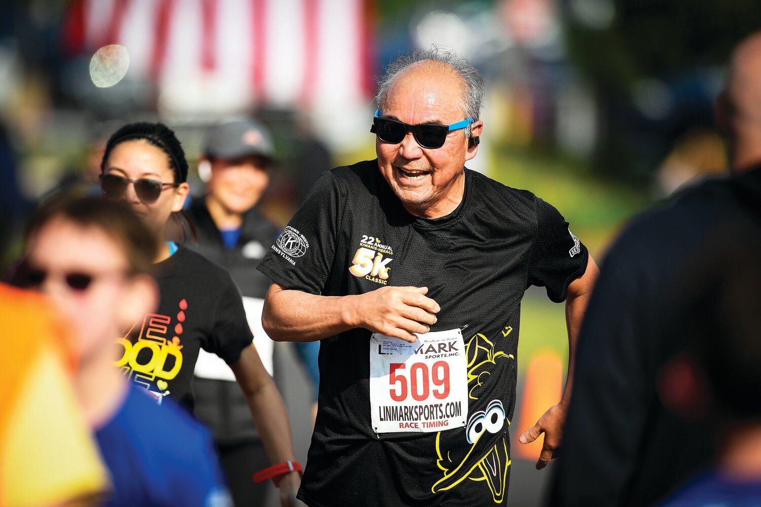 Robert Nakao, 68, of Newtown broke the 30-minute mark in the 5K.