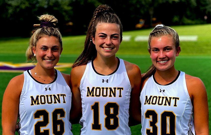 Mount St. Joseph's 2021 field hockey captains are (from left) seniors Devon Lasky, Ashley Timby, and Katie Convey.