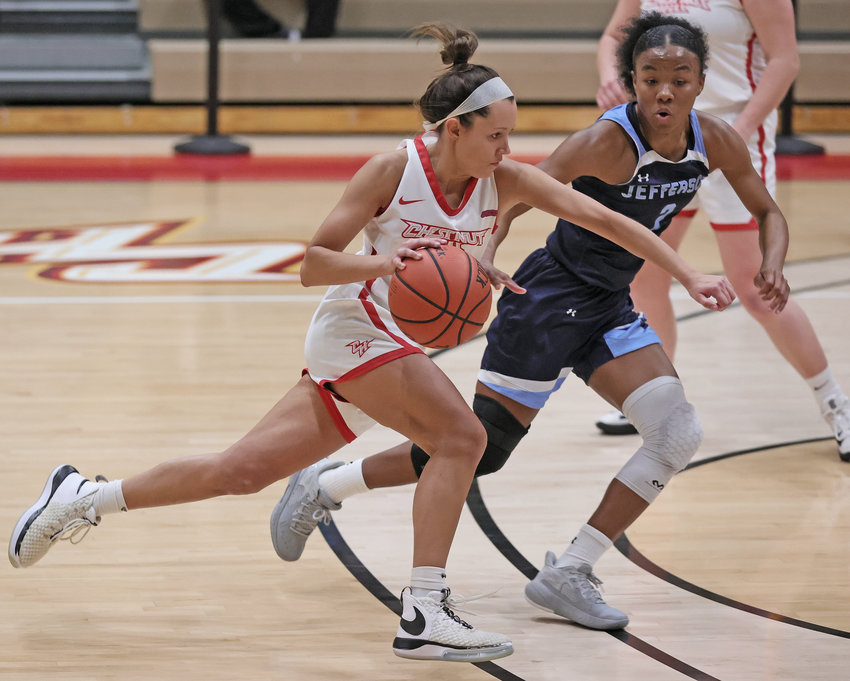 Senior point guard Cassie Sebold finished her Chestnut Hill College career as the Griffins' second all-time leading scorer and first in career assists. Photo by Tom Utescher