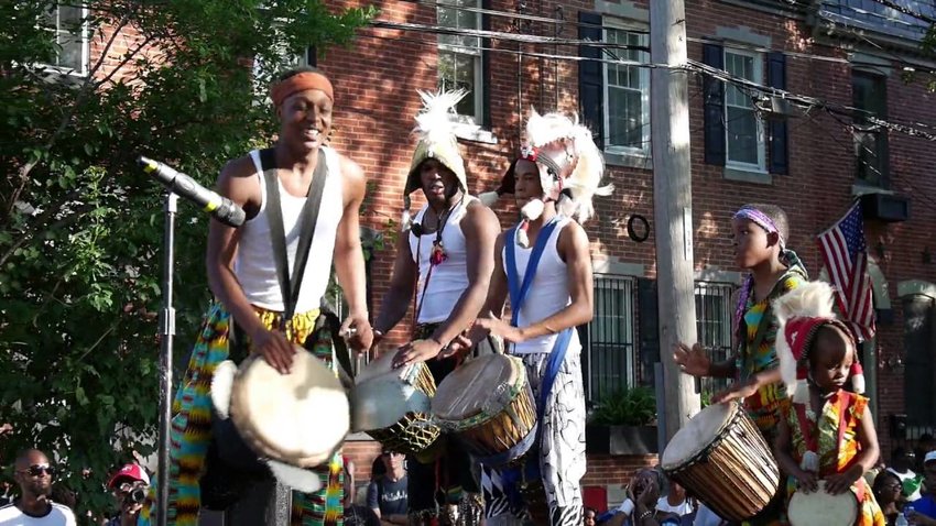The Universal Dance and Drum Ensemble, scheduled to appear at Woodmere Art Museum.