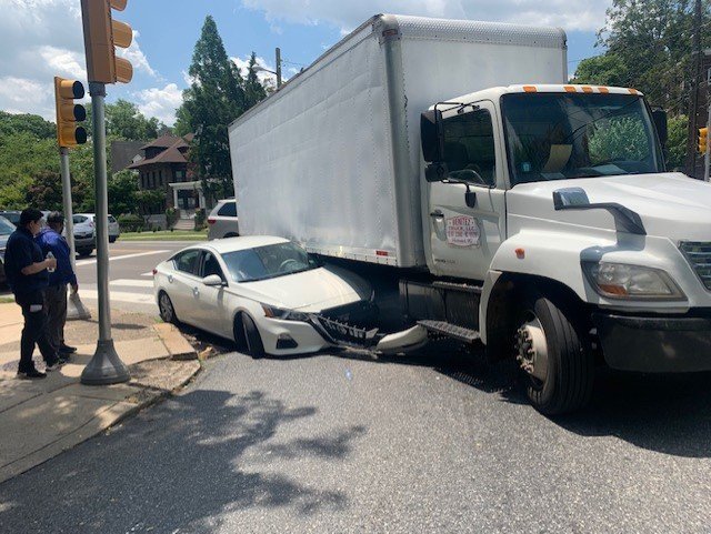 Crashes like this recent one at the corner of Lincoln Drive and Hortter Street have become all too common, say members of the Northwest Traffic Calming Committee.