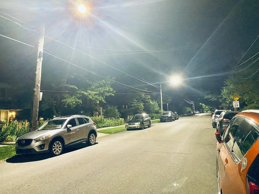 New street lights on Highland Avenue are so bright that neighbors say they make the street look like a &ldquo;landing strip.&rdquo;