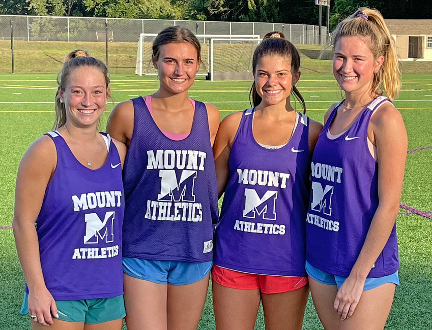 The team captains for Mount field hockey this fall are (from left) Aisling Scibelli, Nora Haney, Lauren Dachowski and Devin Loome.