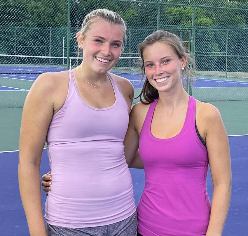 Seniors Dylan Conroy (left) and Beth Murray played first and second singles for the Mount last fall. A third returning senior, Megan Martin, was the Magic's number three in 2021.