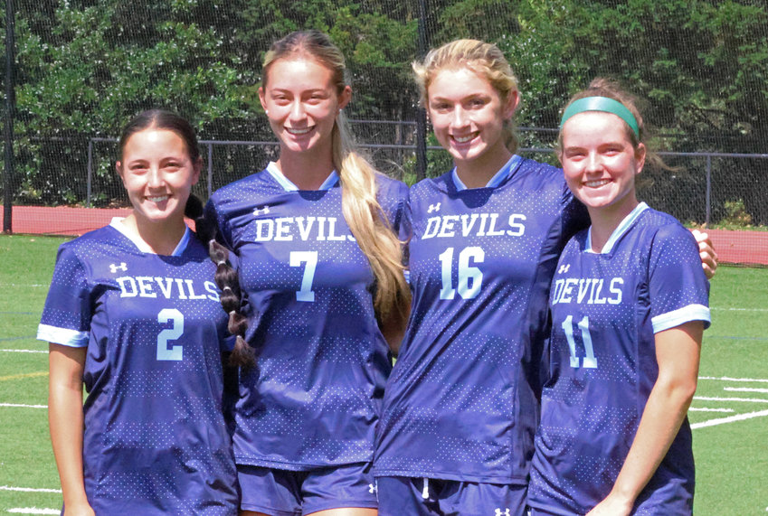 SCH's 2022 soccer captains are seniors (from left) Lisa McIntyre, Abby Fitzmaurice, Mary Trudeau and Julia Thompson.