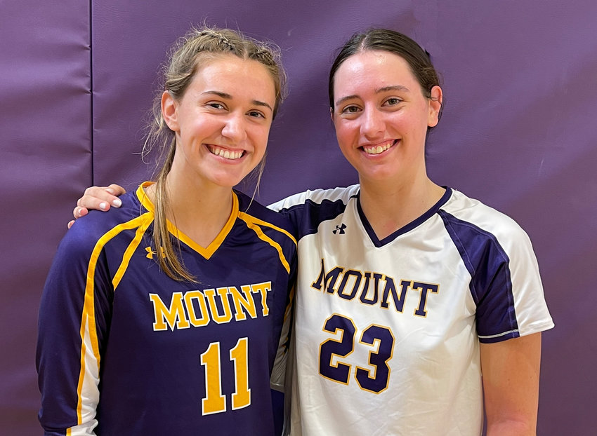 Seniors Katie Webb (left) and MaryKate Andress are the Mount's volleyball captains for 2022.
