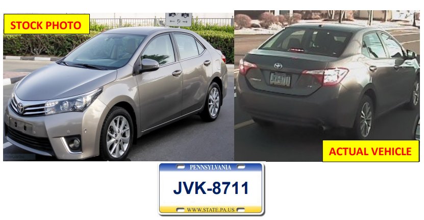 A photo of the car stolen from the victim.