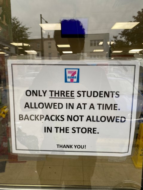 A few weeks ago, Sangeen Khan, owner of the Roxborough 7 Eleven, put this sign on his door.