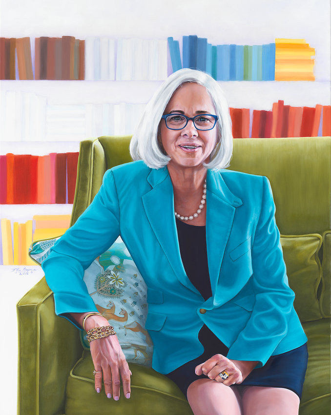 Artist Stephen Megargee painted a portrait of Priscilla Sands, former president of Springside Chestnut Hill Academy.