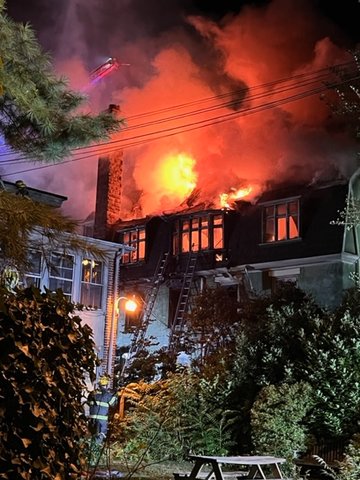 A fire tore through Hiram Lodge in the heart of Chestnut Hill in August.