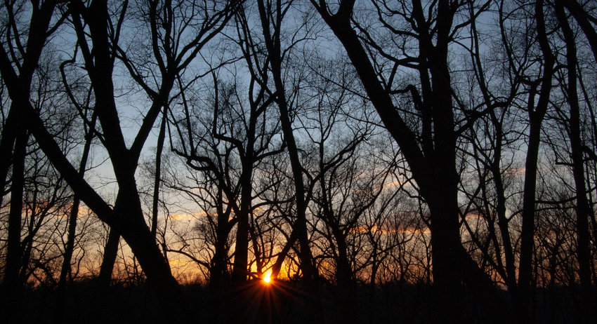 The winter sun sets over the Wissahickon, crown jewel of the city's park system.