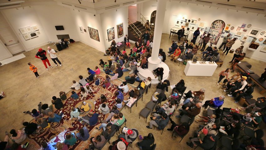 More than 260 people participated in an afternoon of learning through art, storytelling and hip-hop in Woodmere Art Museum&rsquo;s spacious galleries.