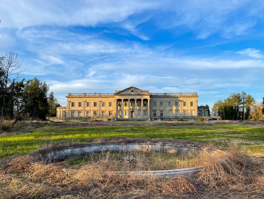 The 110-room Lynnewood Hall, vacant for more than 30 years, has suffered the effects of vandals as well as water.