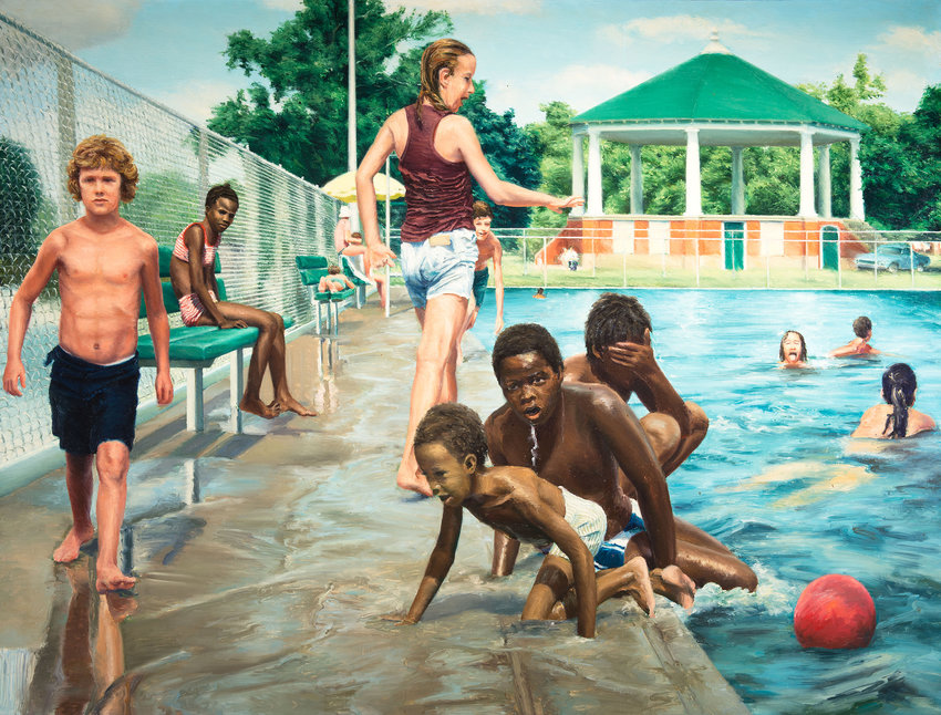 Swimming Pool at Hunting Park, 1975&ndash;1976, by Edith Neff. Woodmere Art Museum: Gift of Herbert and Faith Cohen, 2014.