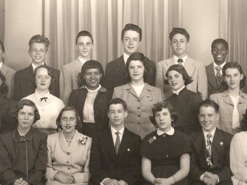 Fred Howard and Margie Pointer were the first Black students bused to Jenks from other city areas. This is a 1952 photo of their 8th-grade class.